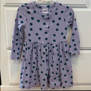 Hanna Andersson Lavender Dress with Teal Dots